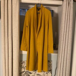 Eileen Fisher Mustard Yellow Open Front Cardigan